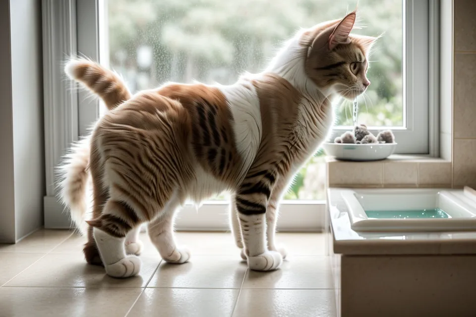 A ragdoll cat inspecting a smart pet water fountain
