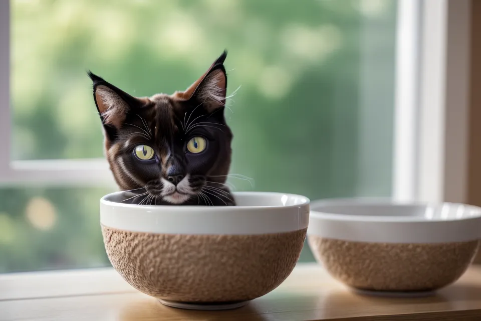 Smartphone screen showing a 1080P video feed of a cat feeder bowl.