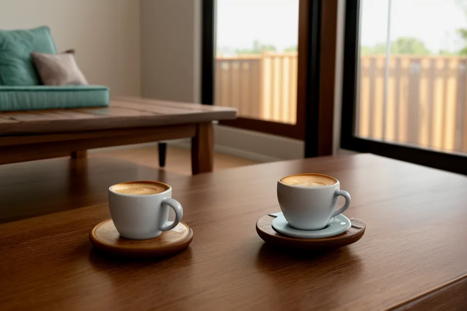 A smartphone on a table showing a meal delivery notification from a pet feeder app.