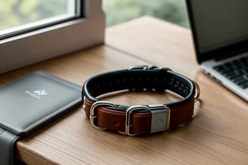 A Maven Pet AI activity tracker on a designer's workspace.